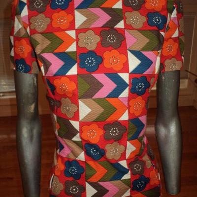 Vtg 1960's Arkin Collection ensemble colorful piquet  Crown Colony Hong Kong