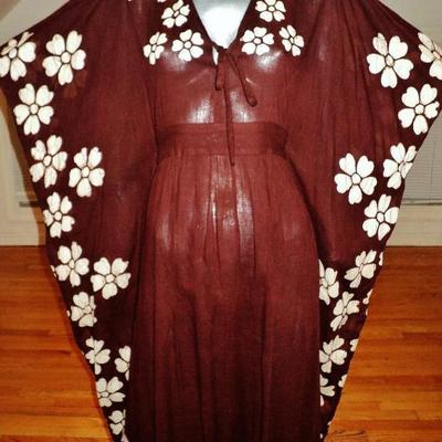 Vtg 1960's Batik Caftan/dress Rare exclusive design Singapore