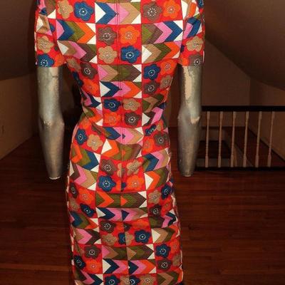 Vtg 1960's Arkin Collection ensemble colorful piquet  Crown Colony Hong Kong