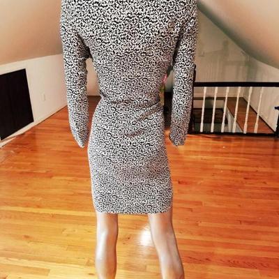 Vtg Guy Laroche boutique draped wrap crepe dress France