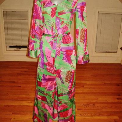 Vtg 1960's Roxanne coat dress perfect fit psychedelic print/zipper