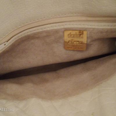 Vintage Donna Elissa Ostrich leather bag  added Gold/ bamboo chain Italy