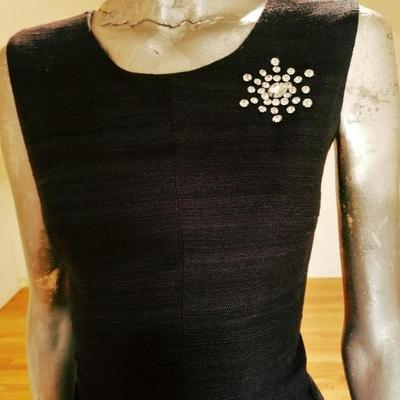 Blumarine Anna Molinari  1990's raw silk black dress Austrian crystal embroidery