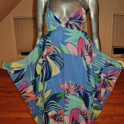 French Coterie Handkerchief  tropical print dress New 