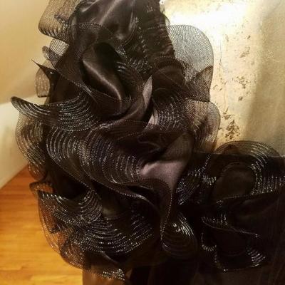 Haute Couture 1970's Bill Blass Museum worthy silk gown horsehair swirl design 