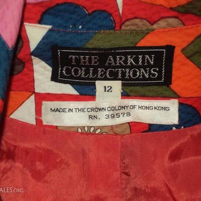 Vtg 1960's Arkin Collection ensemble colorful piquet  Crown Colony Hong Kong