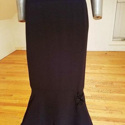 Vtg Karl Lagerfeld crepe midi embellished dress 1980's doing 1930's