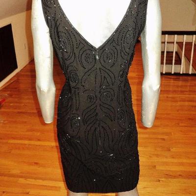 metal zipperVtg 1940's Flapper silk crepe beaded embroidery dress 