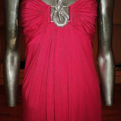 Vtg Strapless Fushia cleopatra serpent maxi gown