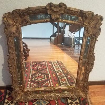 Lot-45 Victorian Wood Carved Wall Hanging Mirror