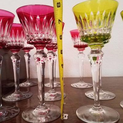 Lot-99 Fine Baccarat Crystal Liquor Goblets Set of 3 in Yellow