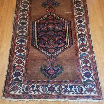 Lot-143 6x4 Turkish Knot Iranian Rug Red & Blue w/ COA