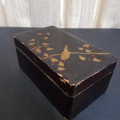 Lot-132 Set of 2 Asian Bird Print Boxes