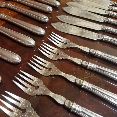 Lot-58 23 Pc Fork & Knife Set Stamped WMF (Loose)