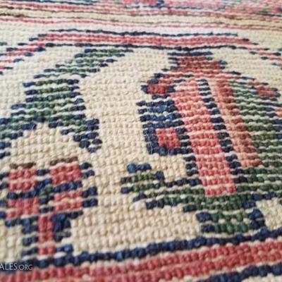 Lot-143 6x4 Turkish Knot Iranian Rug Red & Blue w/ COA