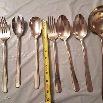Lot-140 7 Pc Silver Serving Flateware 