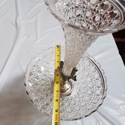 Lot-94 Vintage Footed Crystal Baccarat Bowl 2 Tier