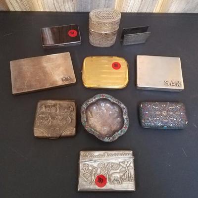 Lot-139 10 Pc Cigarette Case & Accessories Lot