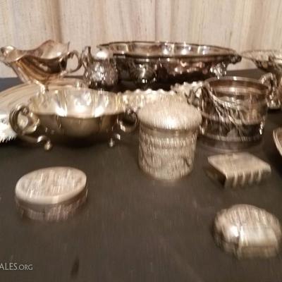 Lot-160 Mixed Lot of Silver Plate Various Pieces 25+ 