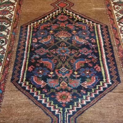 Lot-143 6x4 Turkish Knot Iranian Rug Red & Blue w/ COA