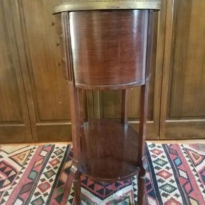 Lot-19 Small 3 Drawer End Table W/ Marble Top