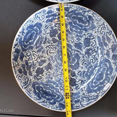 Lot-115 Set of 2 Blue Asian Plates #1 (1 repaired)
