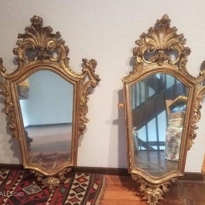 Lot-44 Pair of Victorian Wood Carved Mirrors