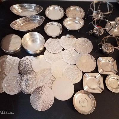 Lot-153 32 Pc Mixed Silver Plate Lot Various Pieces