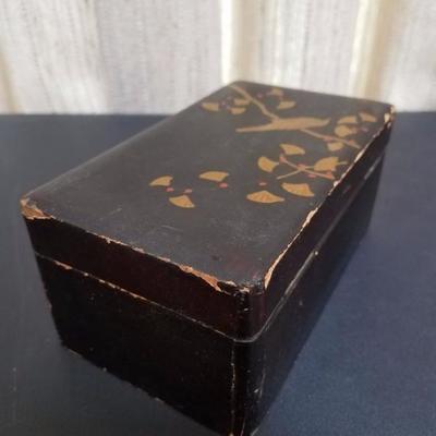 Lot-132 Set of 2 Asian Bird Print Boxes