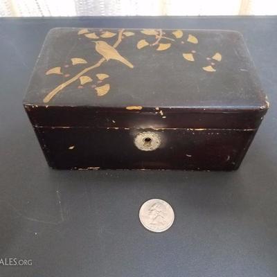 Lot-132 Set of 2 Asian Bird Print Boxes