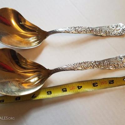 Tiffany & Co Serving Spoons Sterling Grapes Pair 