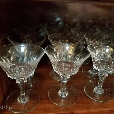 Lot-107 Clear Baccarat Crystal Champagne Goblets 12.5cm Lot of 12