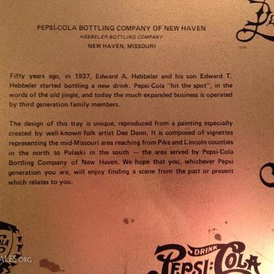 Dee Dann 50th Anniversary Pepsi of New Haven Commemorative Tray