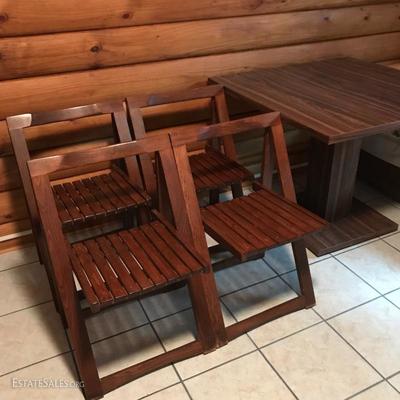 Lot 5 - Square Table and 4 Folding Chairs