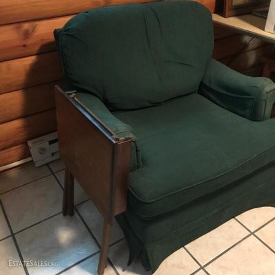 Lot 3 - Dark Green Armchair and TV stand