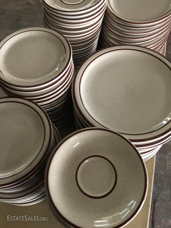 REGO Restaurant stoneware dishes, huge lot platters, plates ...