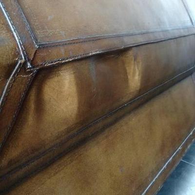 Unique Leather and Metal Queen-size Sleigh Bed