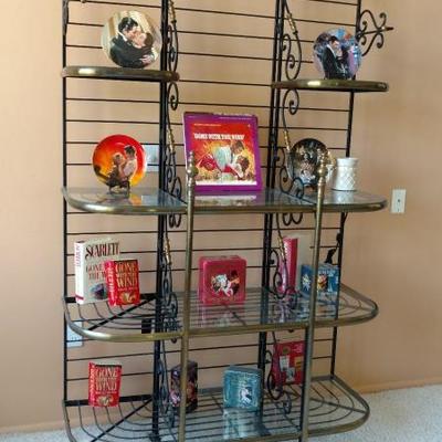 4-Tiered Metal Etagere/Baker's Rack with glass shelves