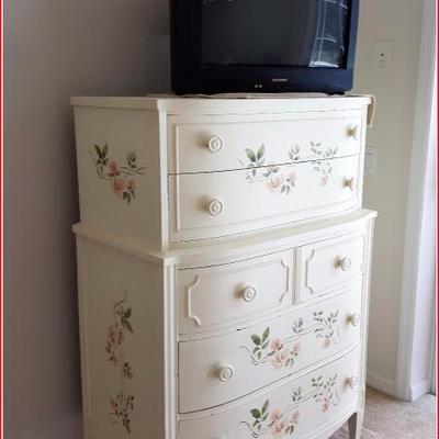 Vintage Dresser TALL (Floral Painted Pattern)