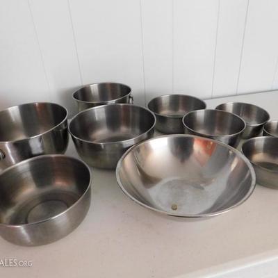 Box Lot of Steel Mixing Bowls