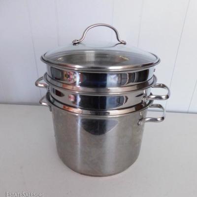 Steamer Pan With Inserts and Lid