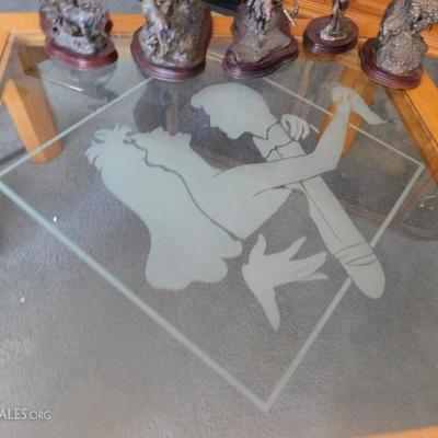 3x3 Coffee Table with Etched Glass