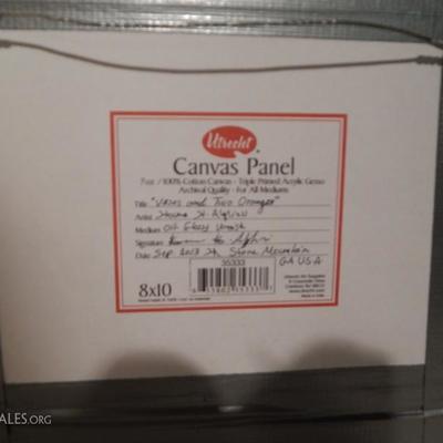 Oil Painting Vases and Two Oranges J.A.