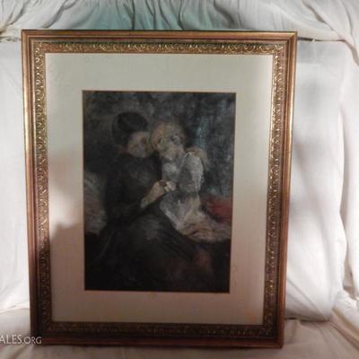 Lady and Child Oil Painting Lot #8
