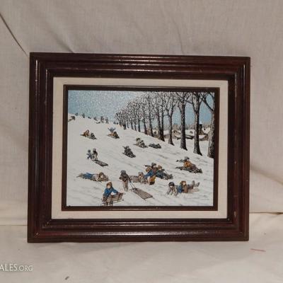 Sledding Oil Painting Hargrove