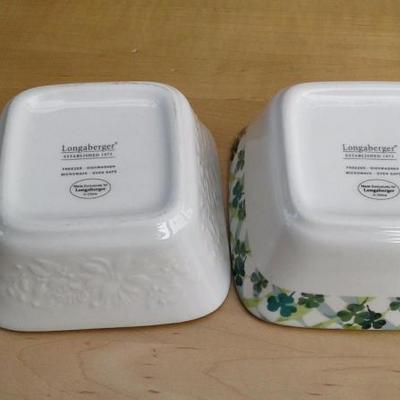 Lot of 2: Longaberger Small Holiday Square Dishes