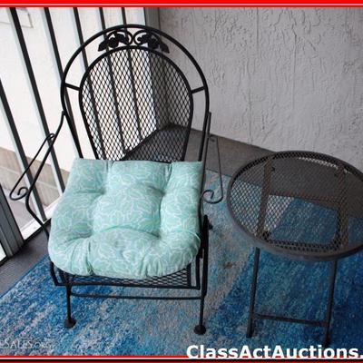 Metal Chair & Side Table - Lot 311
