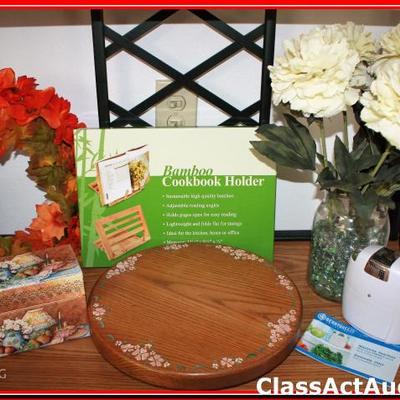 Wooden Lazy Susan, Large Misc Kitchen Lot - Lot 272