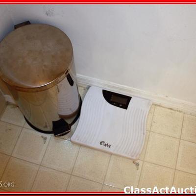 Bathroom Garbage Can & Scale - Lot 228