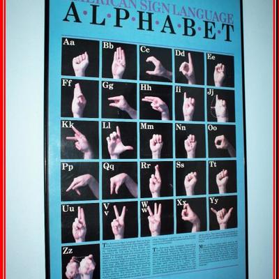 Framed Sign Language Chart - Lot 156